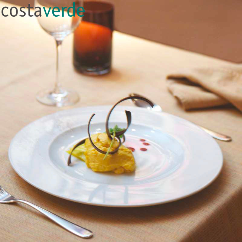 24 Cm Costa Verde Saturno Assiette plate en porcelaine Set de 12 pz