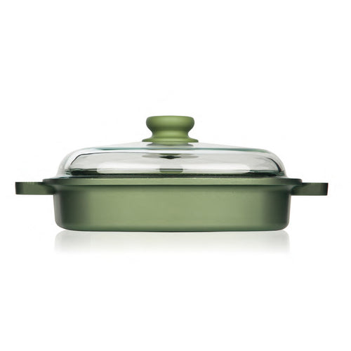 26X26 Cm Risoli Dr Green Stone Extra Induction Vapor-Grill Antihaft-Pfanne Aluminium mit Deckel