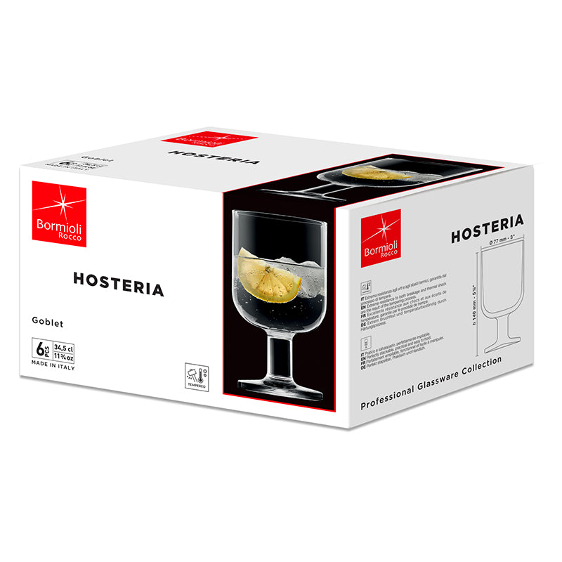 34 5 Cl Bormioli Rocco Hosteria Verre à vin rouge en verre trempé Set de 6 pièces
