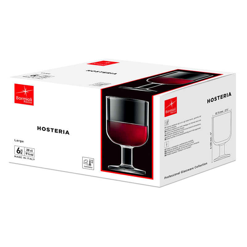28 Cl Bormioli Rocco Hosteria Verre à vin rouge en verre trempé Set de 6 pièces