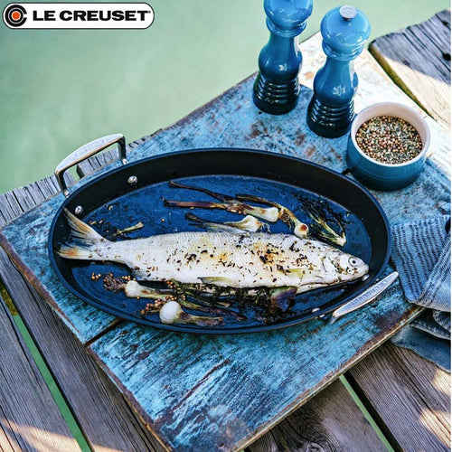 40X25 5 Cm Le Creuset Les Forgees Poêle à poisson ovale en aluminium antiadhésif