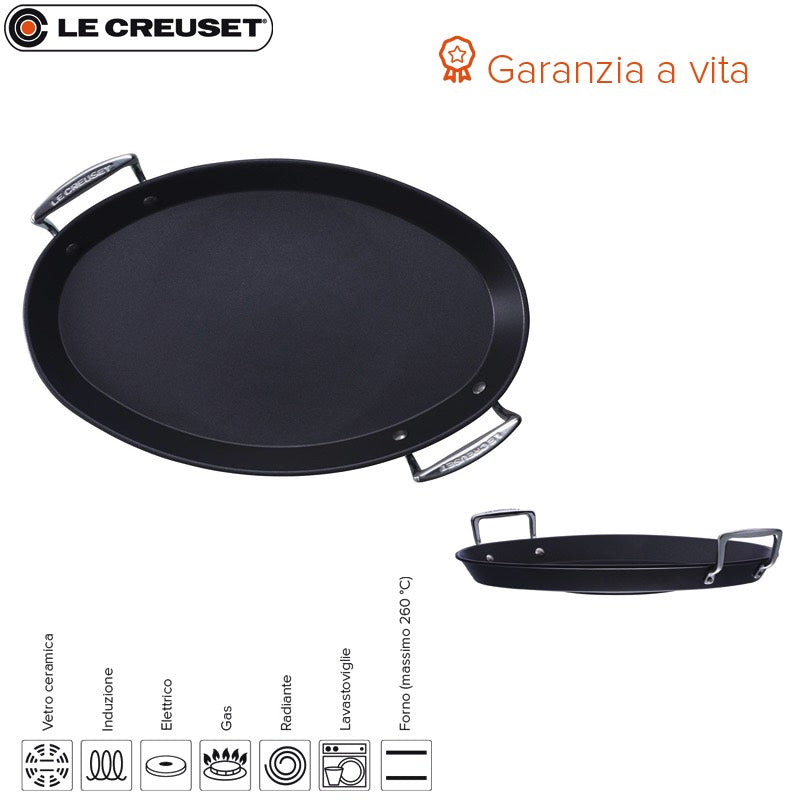 40X25 5 Cm Le Creuset Les Forgees Poêle à poisson ovale en aluminium antiadhésif