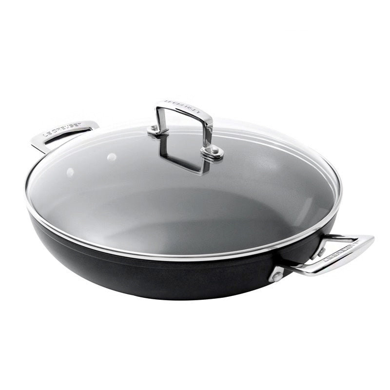 Le Creuset Les Forgees Sauteuse basse antiadhésive en aluminium avec couvercle