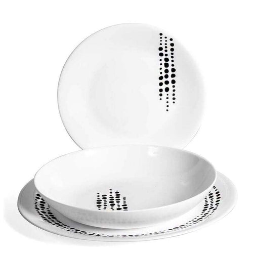 Bormioli Rocco Chiaroscuro Tellerservice aus Opalglas Set mit 18 Stk
