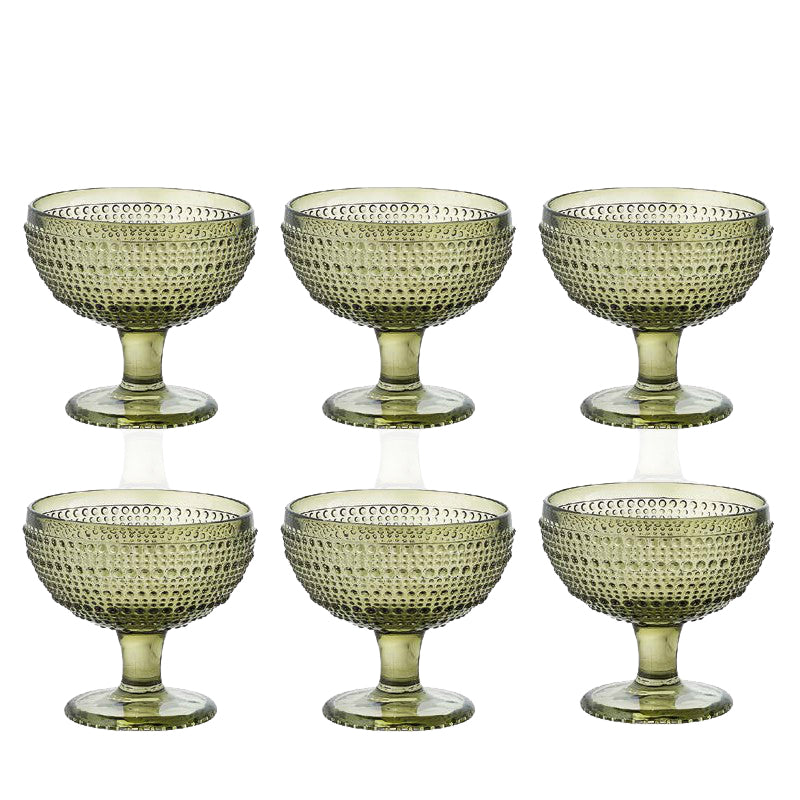 29 Cl Diamante Copa de postre de vidrio Set de 6 piezas