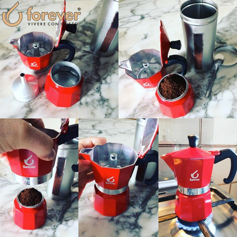 Forever Miss Prestige La Rossa Cafetera moka de aluminio