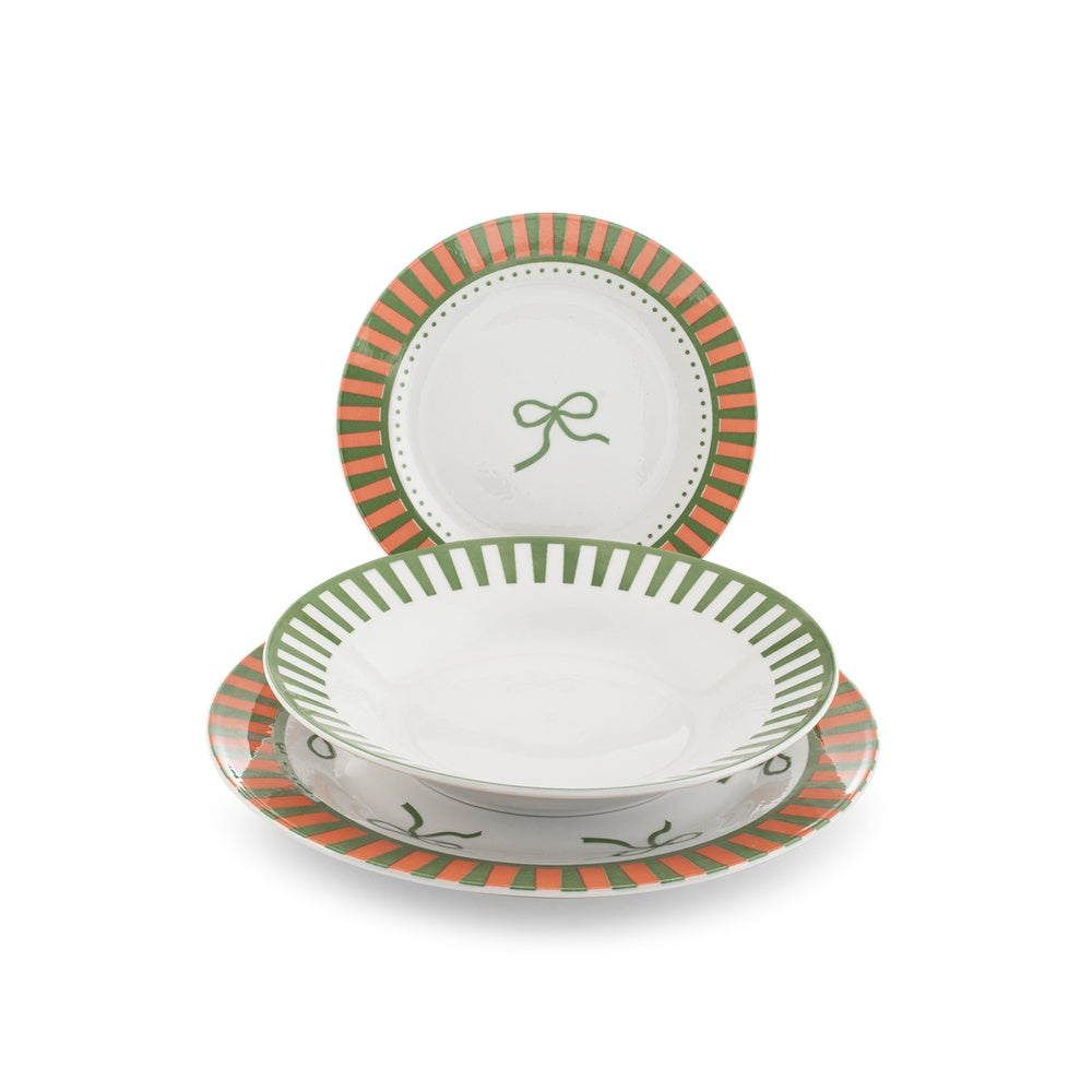 H&H Candy Service de Table En Porcelaine - Set de 18 Pcs