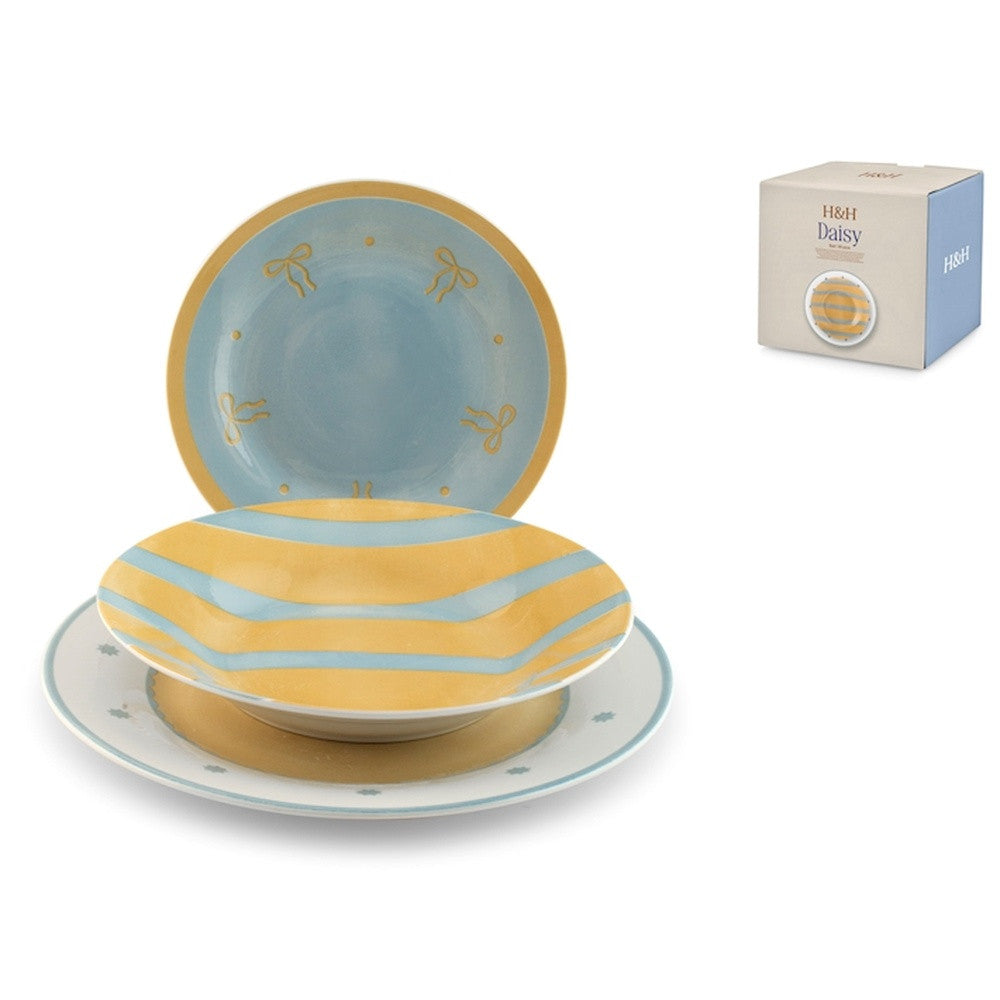 H&H Daisy Servies In Porselein - Set van 18 St.