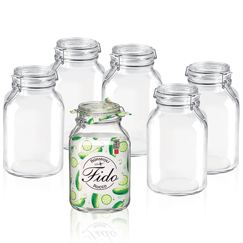 300 Cl Bormioli Rocco Fido Luchtdichte Glazen Pot - Set van 6 Stuks