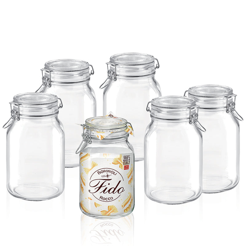 200 Cl Bormioli Rocco Fido Bocal Hermétique En Verre Set de 6 Pcs