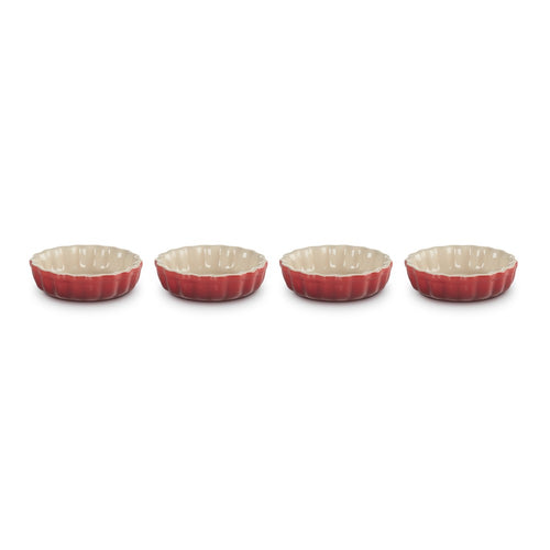 Le Creuset Tradition Mini Moules à Gâteau en Grès Émaillé - Lot de 4 Pcs
