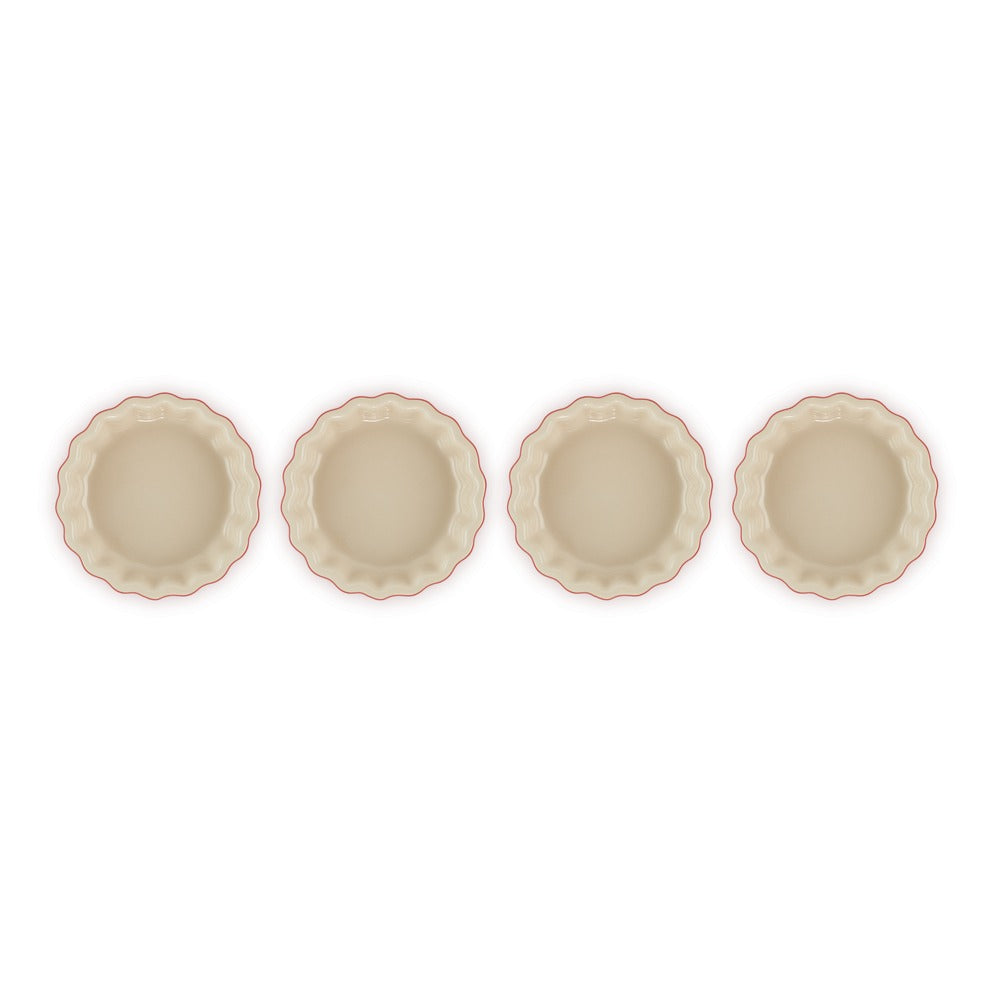 Le Creuset Tradition Mini Moldes de Tarta en Gres Esmaltado - Set de 4 Pzs