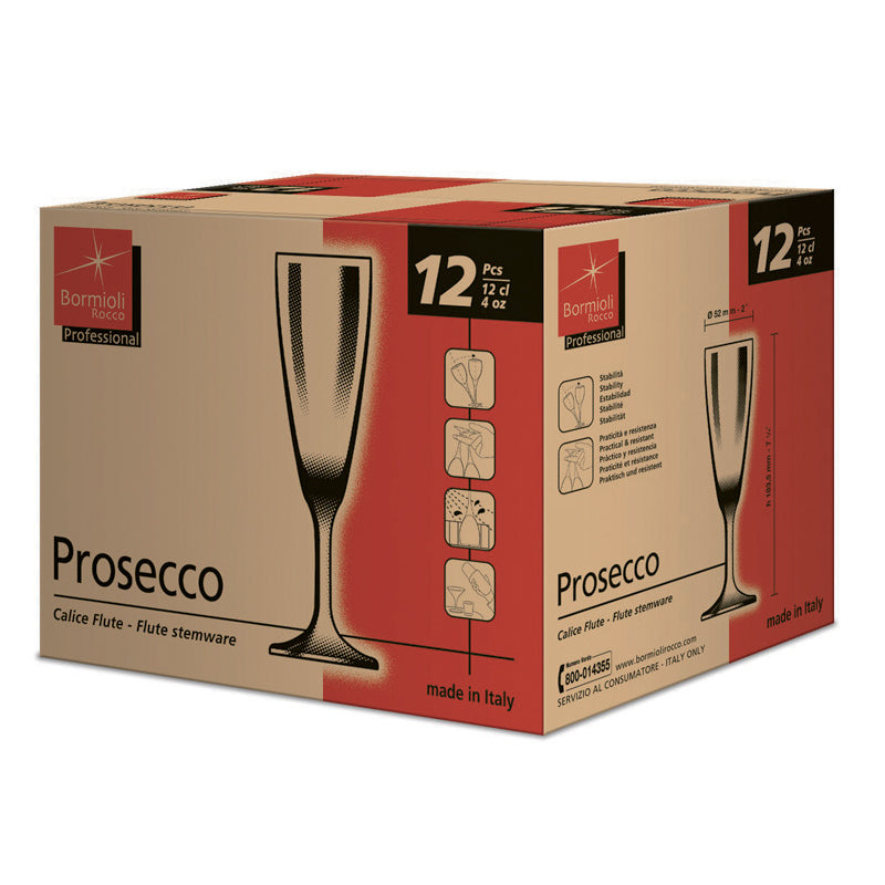 15 Cl Bormioli Rocco Prosecco Copa flute de vidrio Set de 12 piezas
