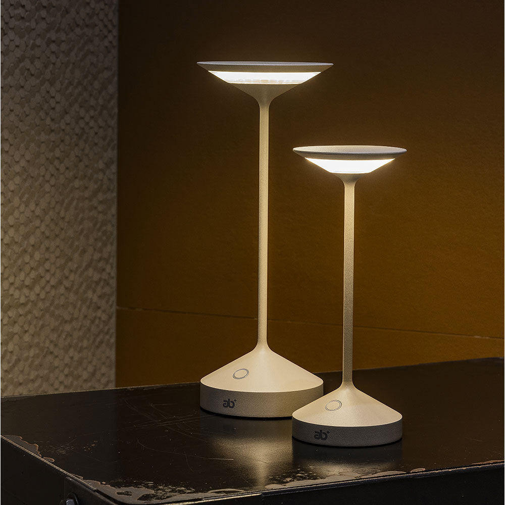 22 cm - Abert Tempo Mini lámpara de mesa recargable en aluminio