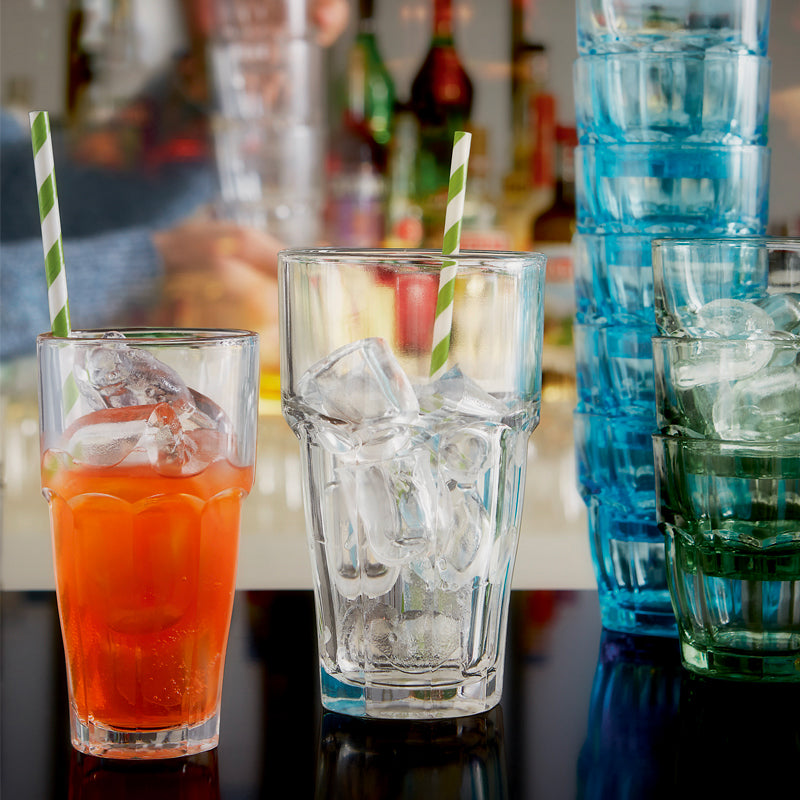 37 Cl Bormioli Rocco Rock Bar Frisdrankglas in Gehard Glas - Set van 6 Stuks