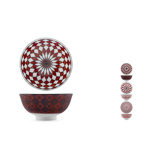 12 cm - H&H Nomad Bruno Barbieri Coupe Poke Texture Assorties en Porcelaine Premium - Lot de 6 Pcs