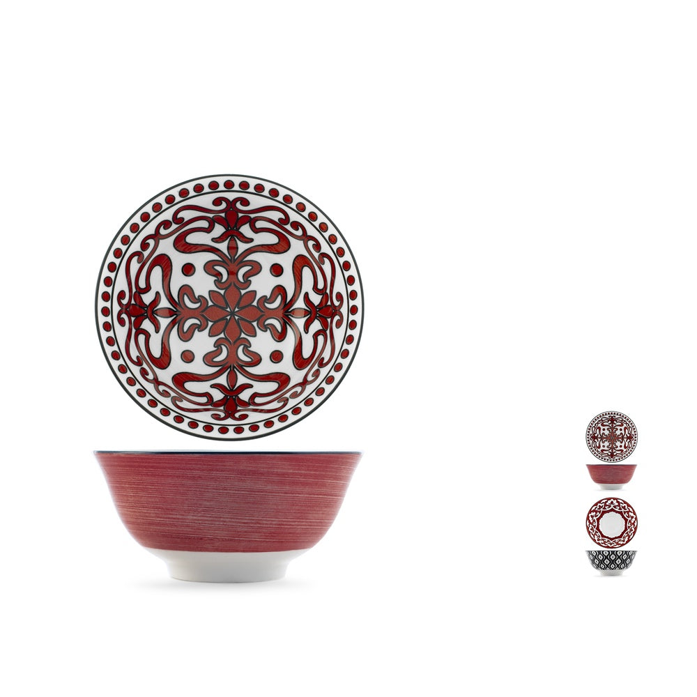 16 cm - H&H Nomad Bruno Barbieri Bol poke textures assorties en porcelaine premium - Set de 6 pz