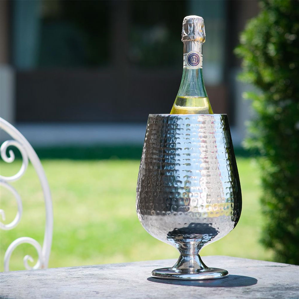 15 cm - Portofino Double Wall Rafraîchisseur porte-bouteilles surélevé en acier satiné