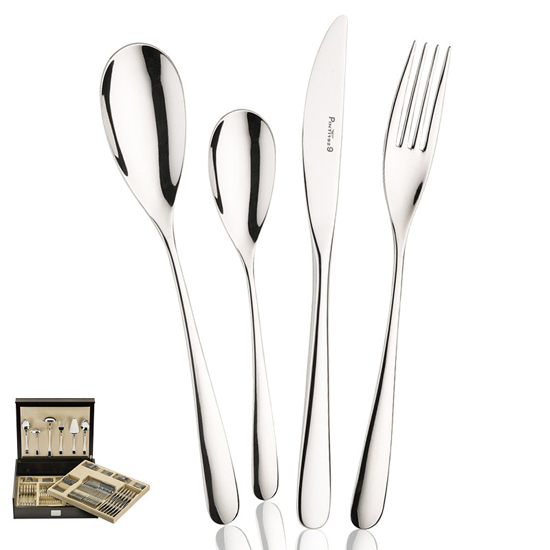 Pintinox Swing Cutlery Set In Stainless Steel Set 126 Pcs