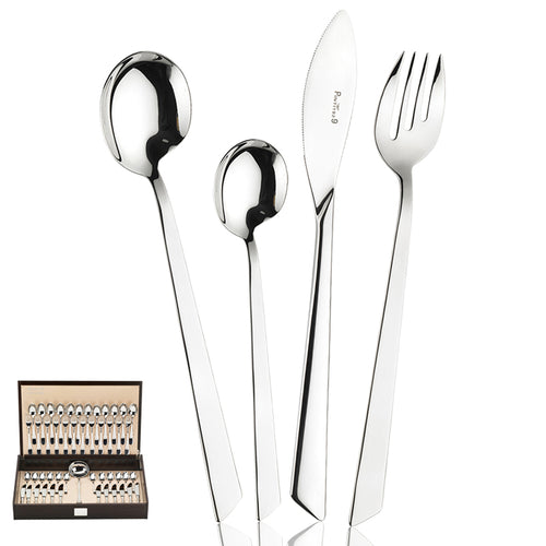 Pintinox Euclide Cubertería En Acero Inoxidable Set 49 Pz