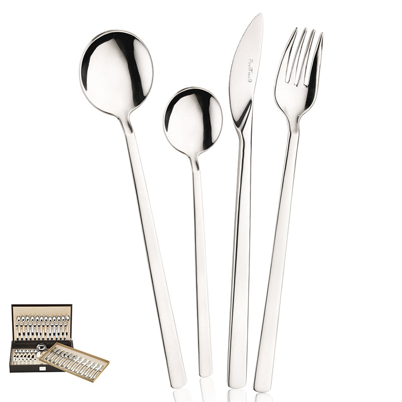 Pintinox TecnaCubertería de acero inoxidable set de 75 piezas