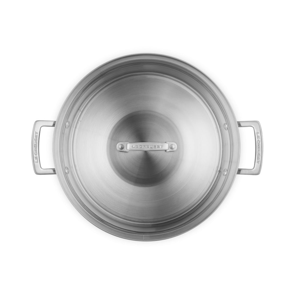 Le Creuset Acciaio Inox Wok En Acier Inoxydable Avec Couvercle En Verre