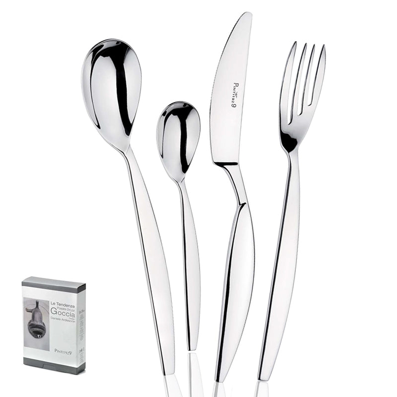Pintinox Goccia Service De Couverts En Acier Inoxydable Forgé Set 24 Pcs