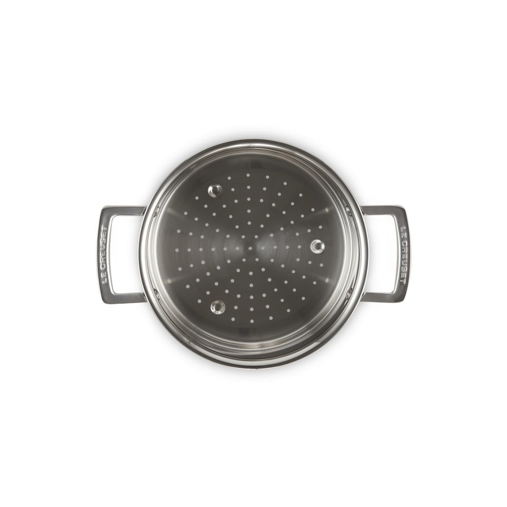 20 cm - Le Creuset Cestillo de cocción al vapor con asas de acero inoxidable