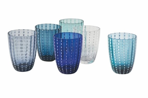 30 Cl Villa D Este Kalahari Waterglas in Glas - Set van 6 Stuks