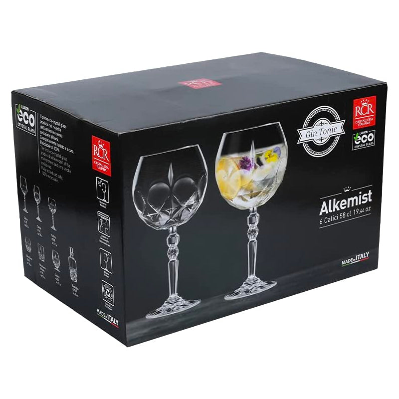 52 3 Cl Rcr Alkemist Gin tonic glas van glas Set van 6 stuks