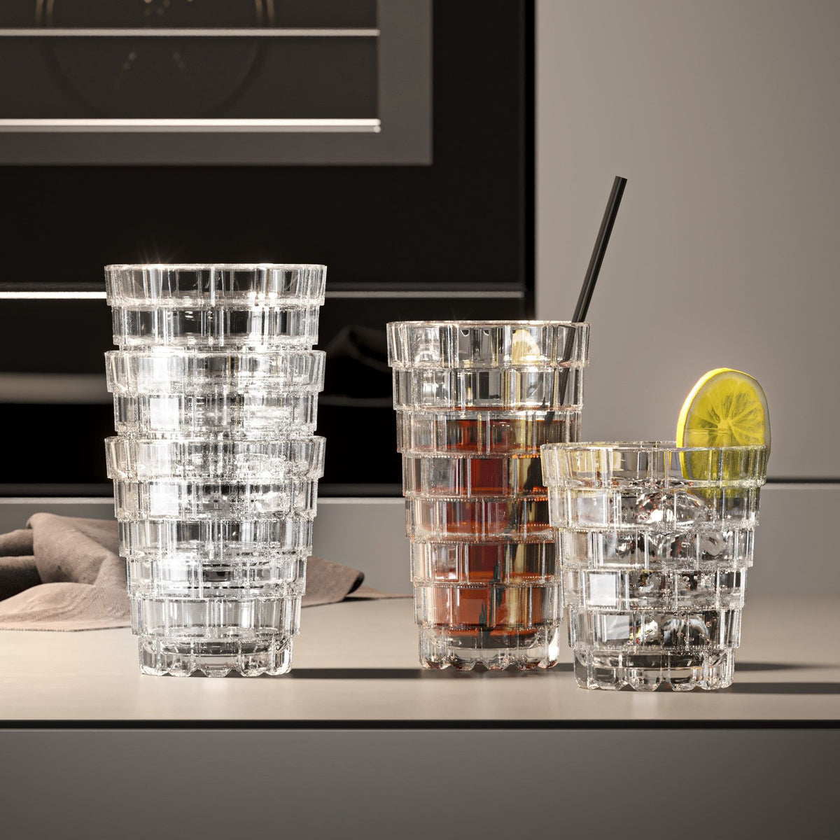 39 Cl Rcr Stack Bicchiere Cocktail In Vetro Set 6 Pezzi