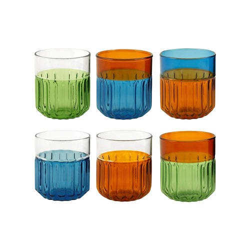 37 cl - H&H Factory Verre À Eau En Verre Borosilicate - Set 6 Pz