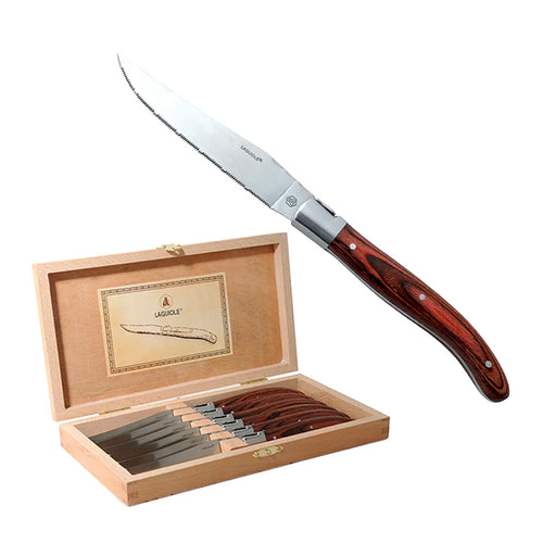 Laguiole Steakmesser Aus Edelstahl Pakkawood Set 6 Stück