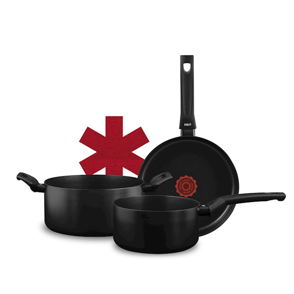 H&H Focus Cookware Set Set of 8 Pcs