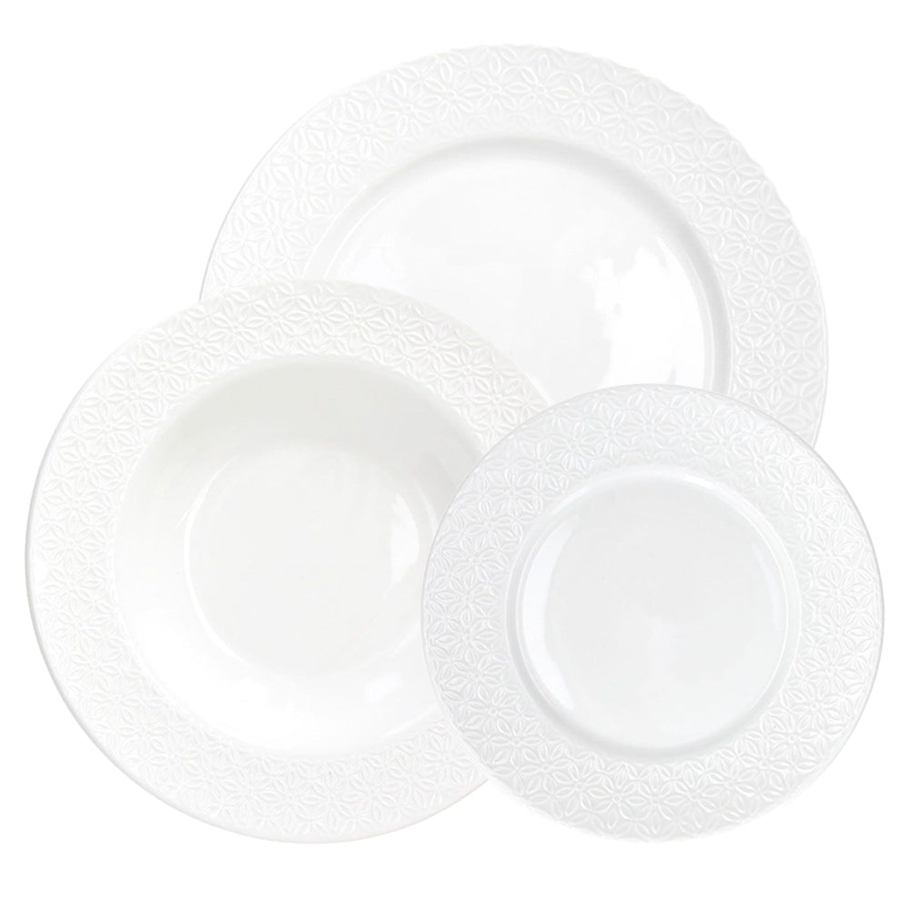 Tognana Margaret Geschirrset Mit Reliefrand Aus Porzellan Set 18 Stk