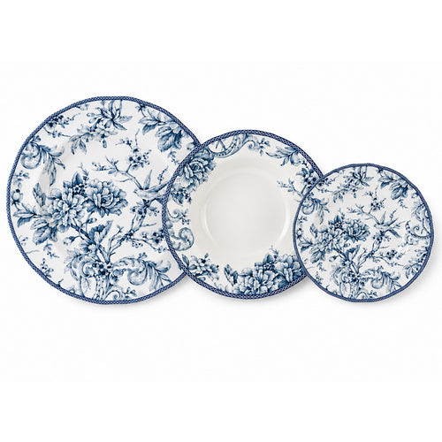 H&H Kensington Dekoriertes Geschirrset aus Porzellan - Set mit 18 Stk
