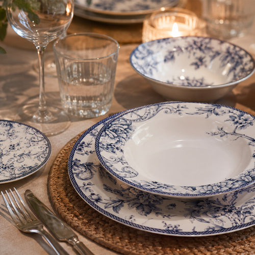H&H Kensington Dekoriertes Geschirrset aus Porzellan - Set mit 18 Stk