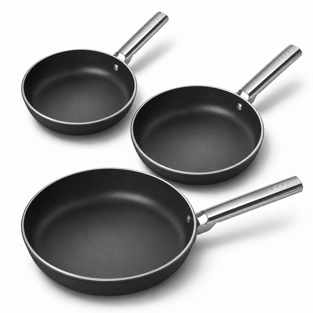 20-24-28 cm - Cookware Set Lage Koekenpannen van Aluminium met Keramische Coating - Set van 3