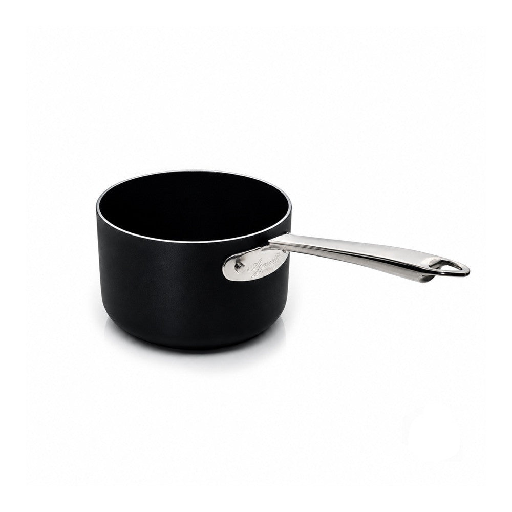 Agnelli Al Black 3mm Antiaderente Ceramic Pro Casseruola Alta Induzione In Alluminio Con Manico Inox