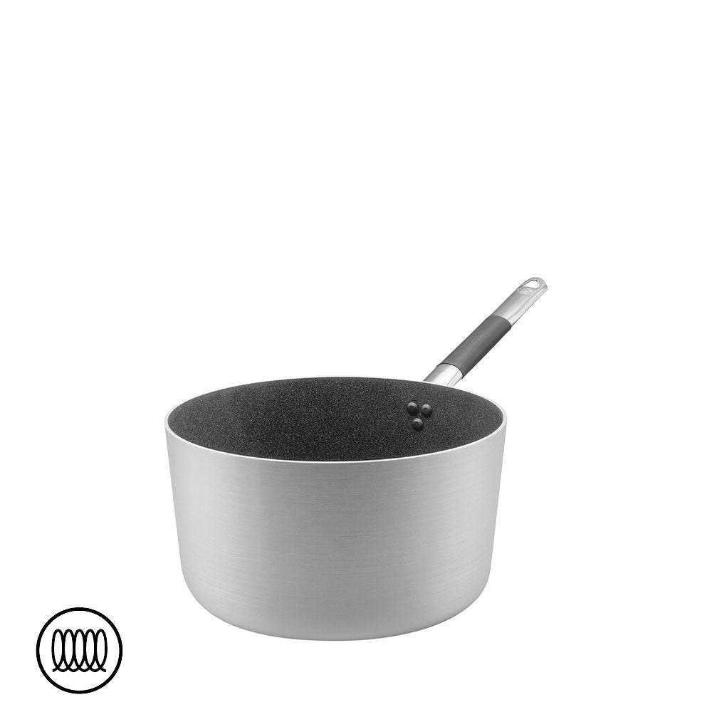 Agnelli SharkSkin Hoge Anti-aanbak Aluminium Inductie Braadpan met Cool Roestvrijstalen Handvat