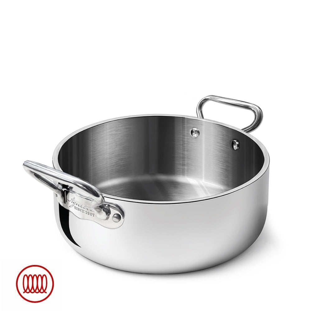 Agnelli Alu-Inox 5-Ply Lage braadpan met handgrepen 1907 In Alu-Inox