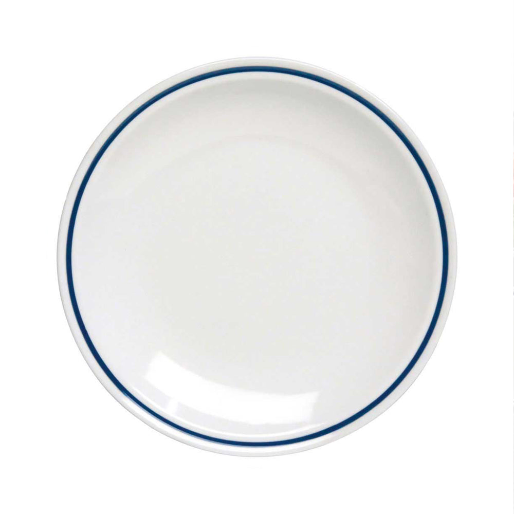 25 cm - Tognana AZ Plat bord in wit porselein met blauwe rand Set 12 st