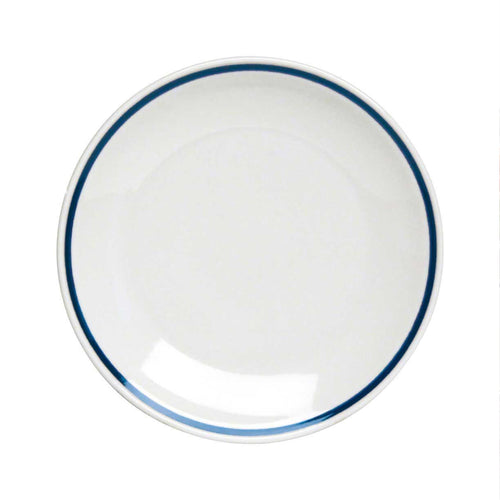 20 cm - Tognana AZ weißer Dessertteller aus Porzellan mit blauem Rand Set 12 Stk
