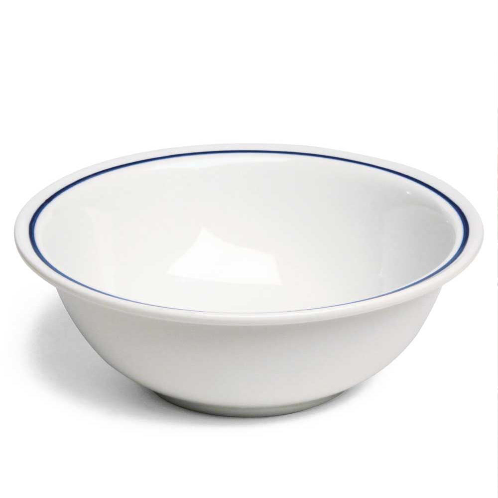25 cm - Tognana AZ Saladier en porcelaine blanche avec filet bleu Set 6 Pcs