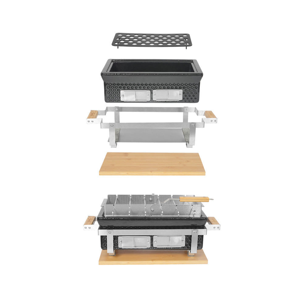 Agnelli Hibachi BBPro Barbecue de table compact rectangulaire