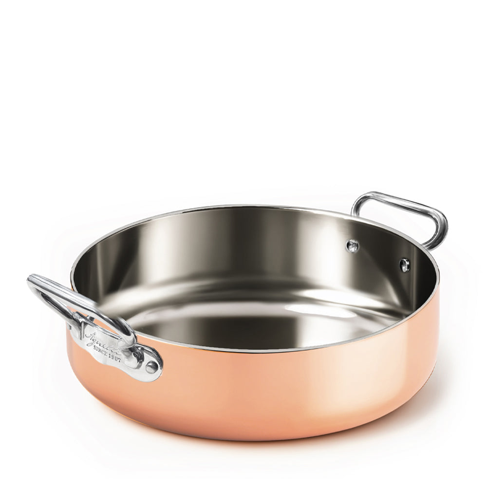 Agnelli Copper4 Sauteuse basse à induction avec 2 poignées