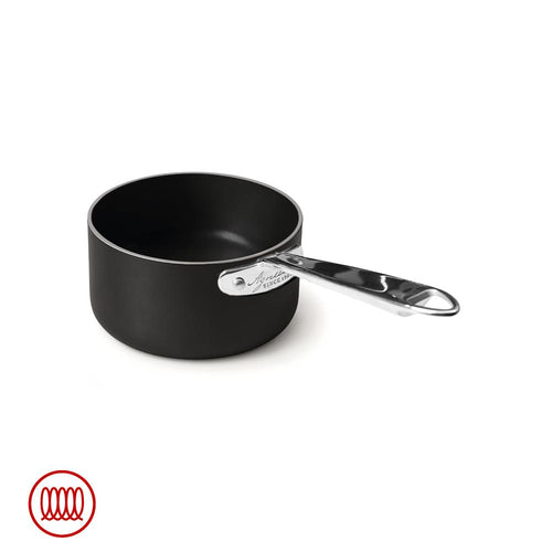 Agnelli AlBlack 1907 Casseruola Alta Induzione In Alluminio Antiaderente 5mm Con Manico Inox