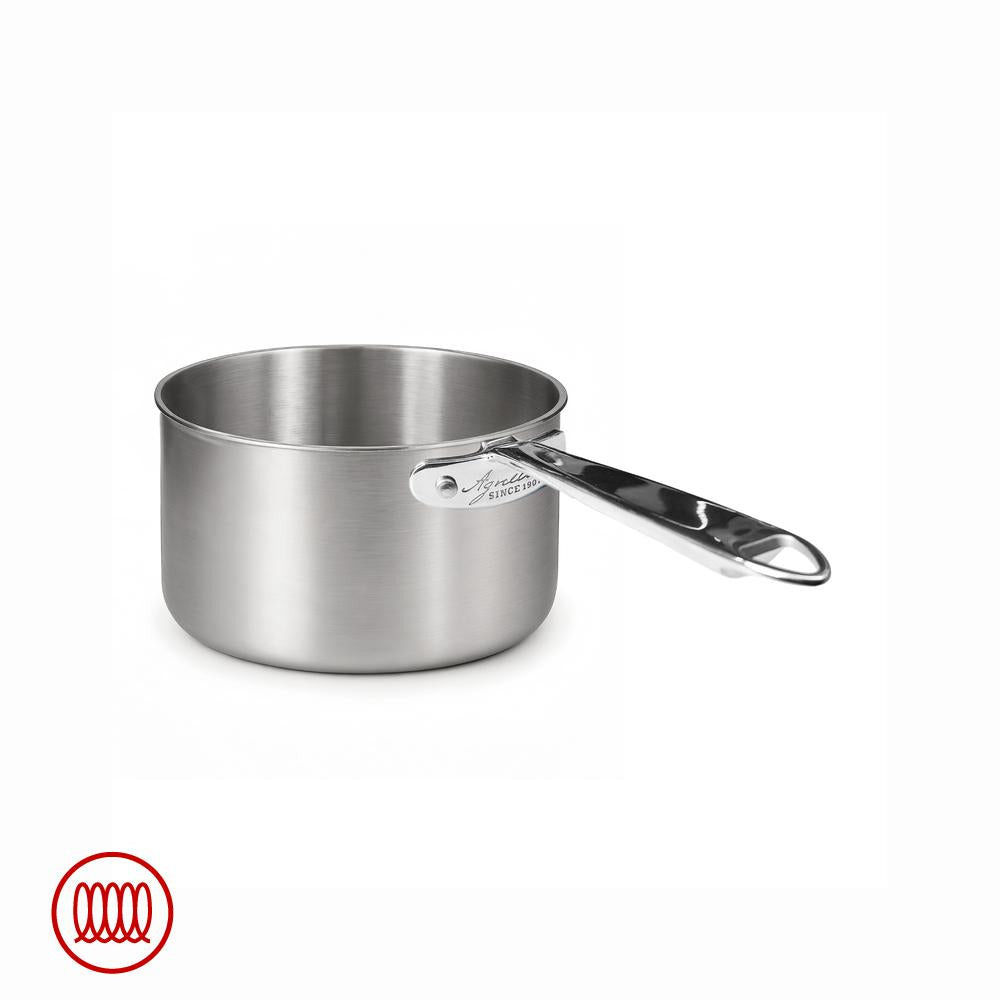 Agnelli Alu-Inox 3-ply Cacerola Alta Inducción con Mango Tubular en AluInox Satinado