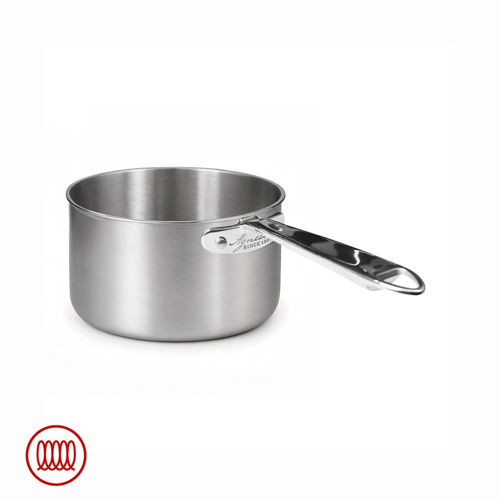 Agnelli Alu-Inox 3-ply Cacerola Alta Inducción con Mango Tubular en AluInox Satinado