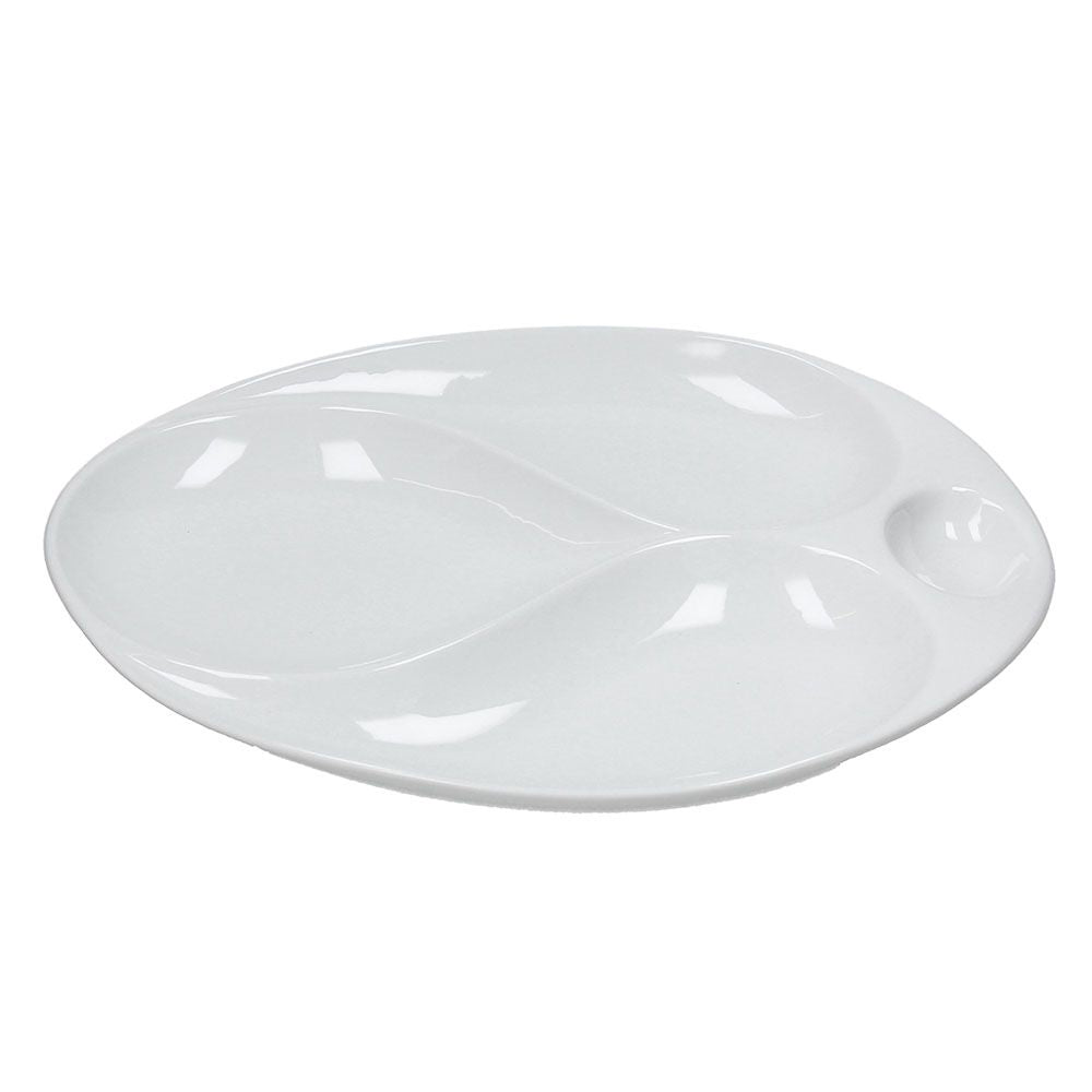 34.5 x 29 cm - Tognana Gourmet Piatto Presentazione 4 Scomparti In Porcellana Set 2 Pz